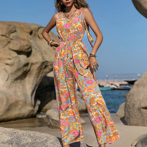 V-Neck Wide Leg Jumpsuit