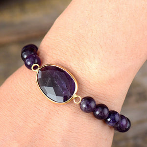 Handmade Amethyst Beaded Bracelet