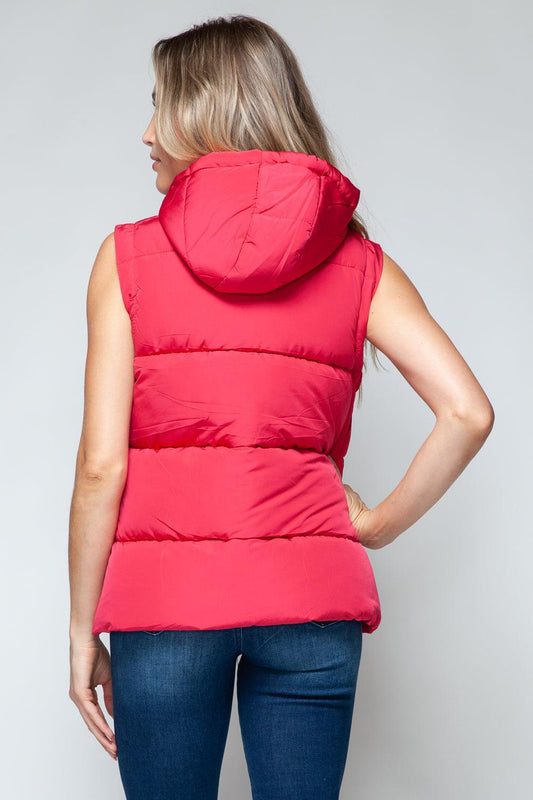 Snobbish Snap and Zip Closure Hooded Vest