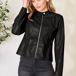 Mock Neck Zip Up Jacket