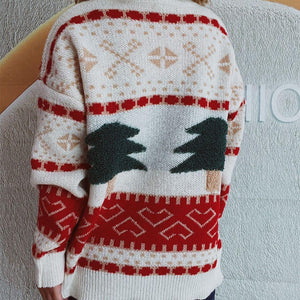 Christmas Tree Mock Neck Long Sleeve Sweater