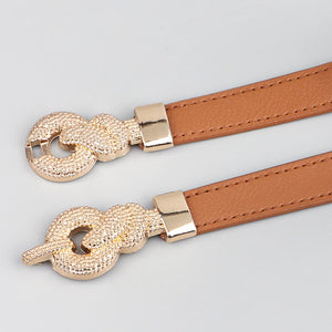 Zinc Alloy Buckle PU Leather Belt