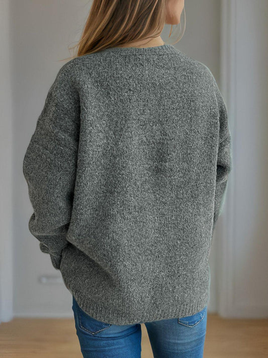 Cherry Round Neck Long Sleeve Sweater