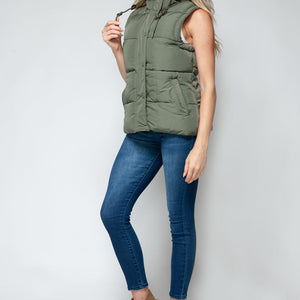 Snobbish Snap and Zip Closure Hooded Vest