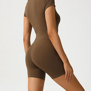 Half Zip Short Sleeve Active Romper