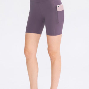 Wide Waistband Sports Shorts with Pockets