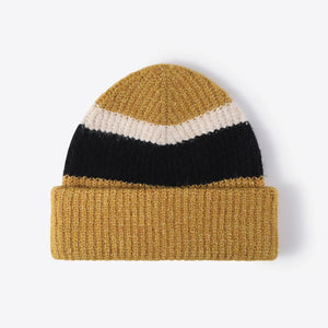 Tricolor Cuffed Knit Beanie