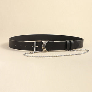 PU Leather Alloy Chain Belt