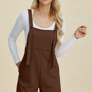 Double Take Full Size Texture Sleeveless Romper