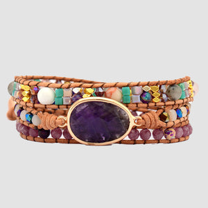 Triple-Layer Amethyst Bracelet