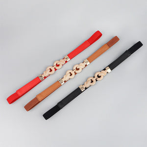 Zinc Alloy Buckle PU Leather Belt