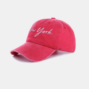 Zenana Washed Embroidered City Baseball Cap