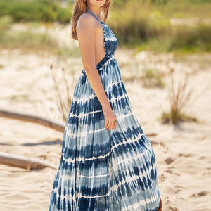 Tie-Dye Halter Neck Dress