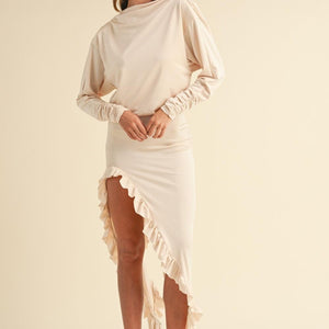 Mable Backless Asymmetric Ruffle Hem Dress