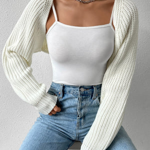 Honey Open Front Long Sleeve Cropped Cardigan