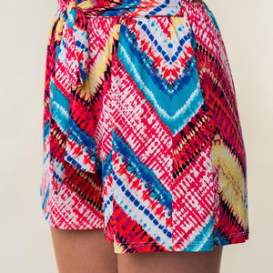 White Birch High Waisted Printed Shorts