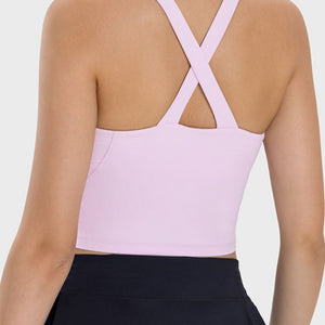 Millennia Crisscross Grecian Neck Active Cami