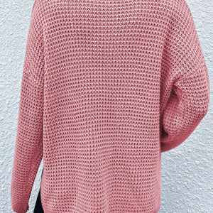 Notched Long Sleeve Sweater