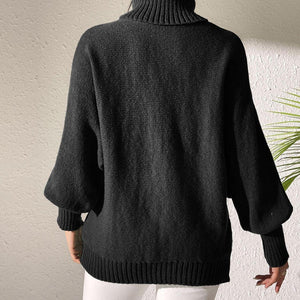 Lip Turtleneck Long Sleeve Sweater