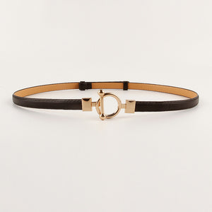 Toggle Buckle Skinny PU Belt