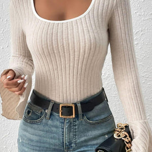 Scoop Neck Long Sleeve T-Shirt