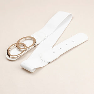 Zinc Alloy Buckle Elastic PU Belt